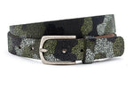 dames jeans riem army look groen leer 3 cm