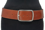 dames brede riem cognac leer 6 cm