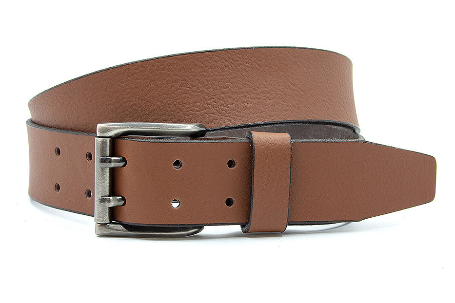 Stoere jeans riem tabakbruin