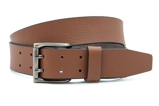 Stoere jeans riem tabakbruin
