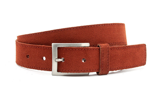 Suede riem terracotta unisex