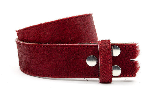 Dames riem zonder gesp rood harig