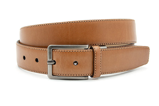 Cognac pantalon riem