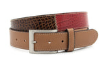 heren jeans riem multicolor leer 3.5 cm