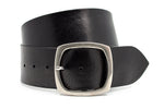 dames brede riem zwart leer 6 cm