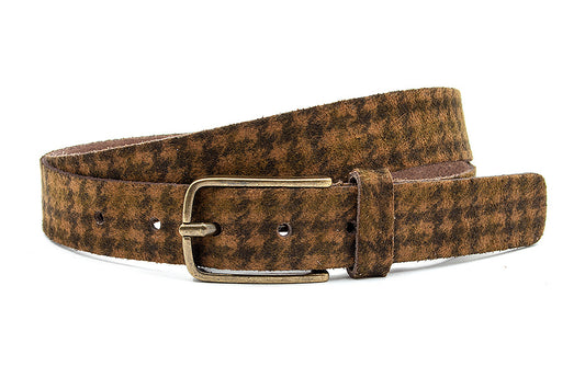 Dames riem pied de poule bruin