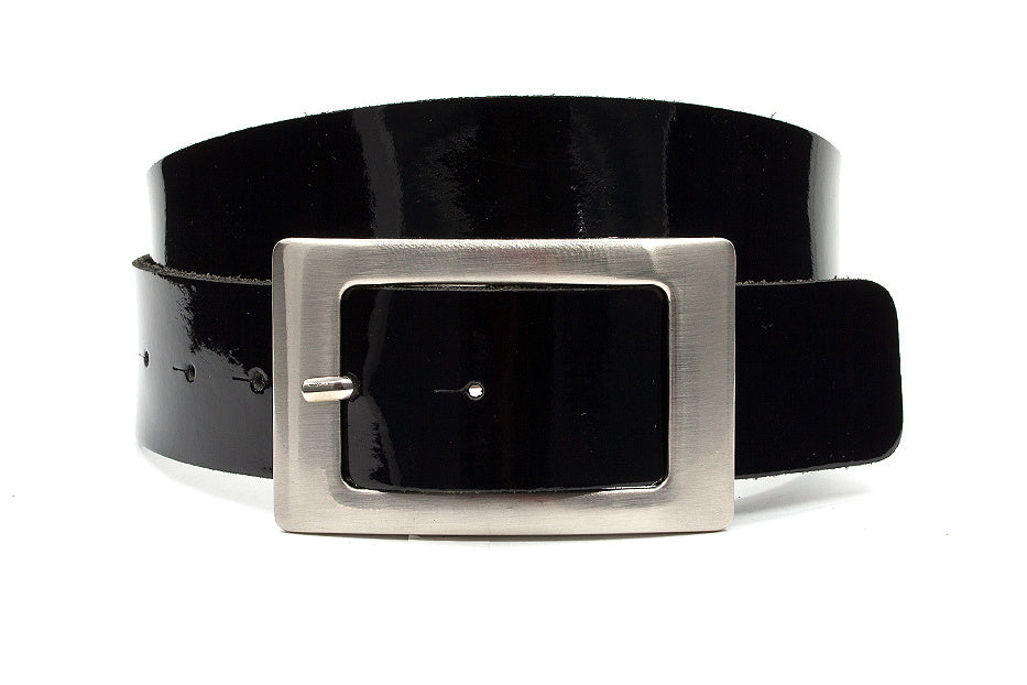 Zwart lak dames riem