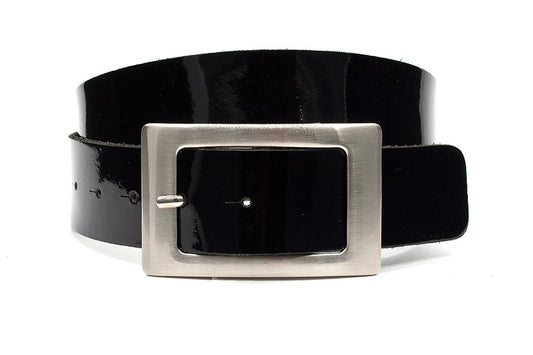 Zwart lak dames riem