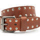Leren kinderriem cognac met studs