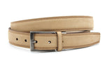 heren pantalon riem zand leer