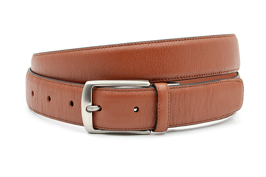 heren basic riem roest bruin leer 3 cm