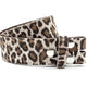 Dames riem zonder gesp zwart/beige leopard