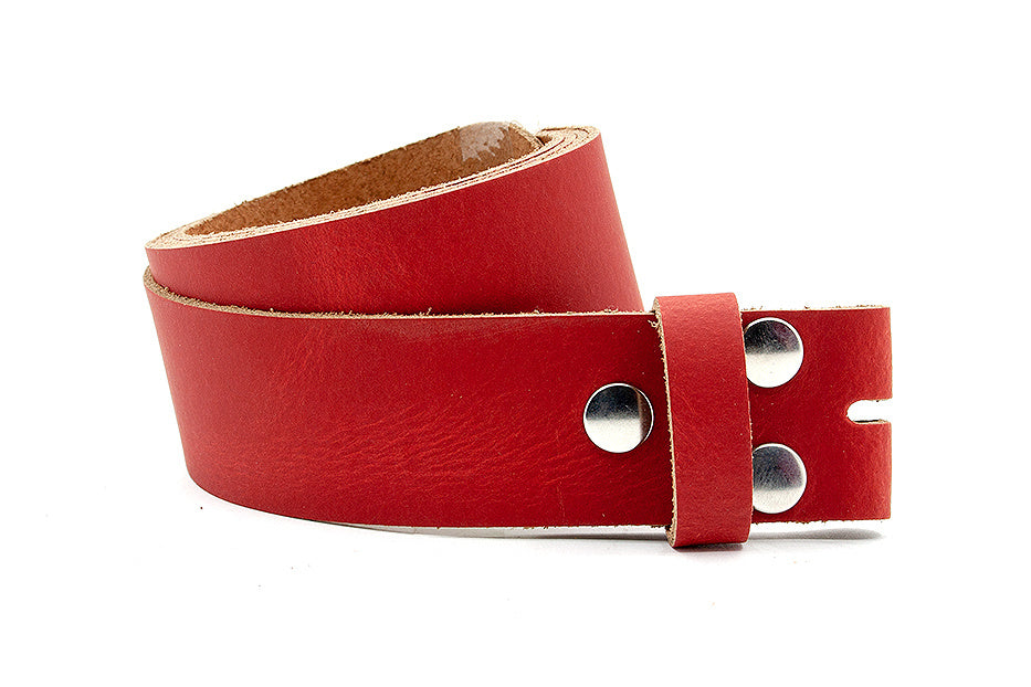 dames riem zonder gesp rood leer 4 cm