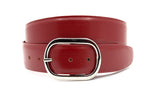 dames jeans riem rood leer 4 cm