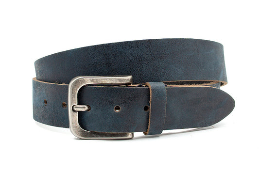 Stoere jeans riem blauw