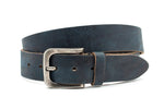 heren jeans riem blauw leer 4 cm