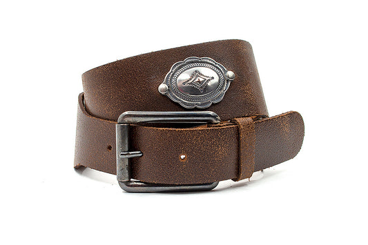 Damesceintuur bruin met ornamenten