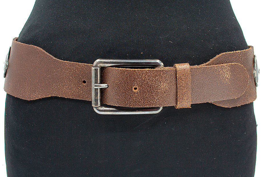 Damesceintuur bruin met ornamenten