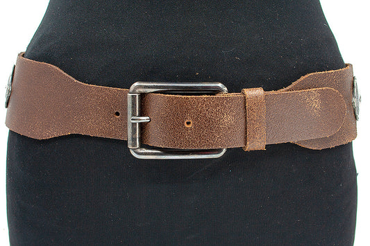 Damesceintuur bruin met ornamenten