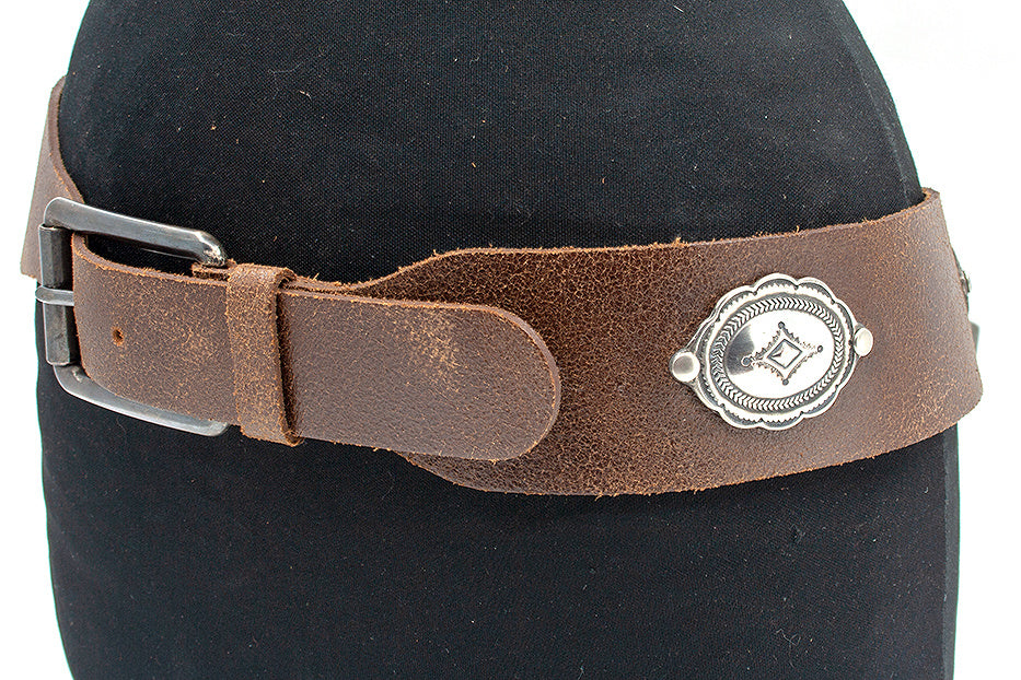 Damesceintuur bruin met ornamenten