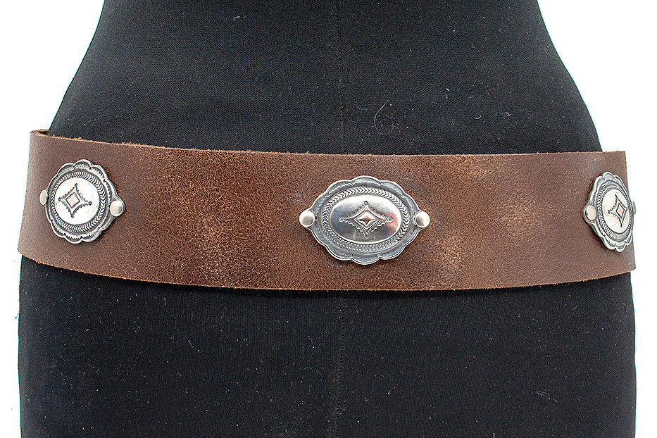 Damesceintuur bruin met ornamenten