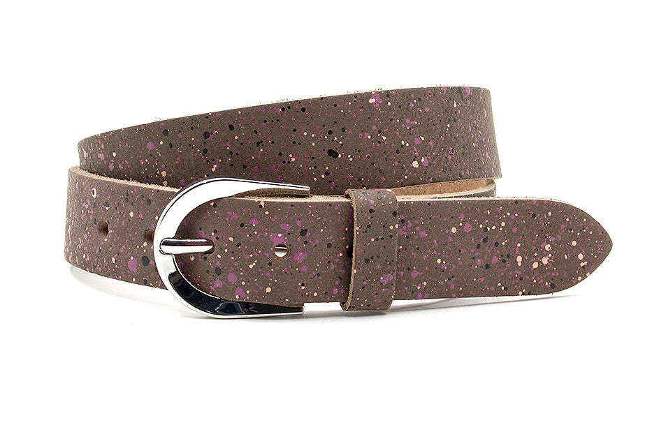 Damesceintuur bruin met spikkels