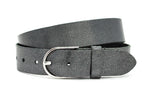 dames jeans riem pewter leer 4 cm