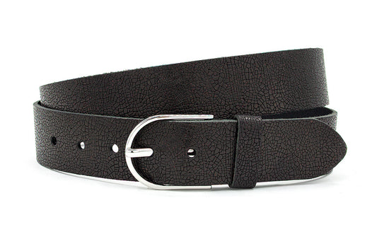 Damesceintuur geprent zwart