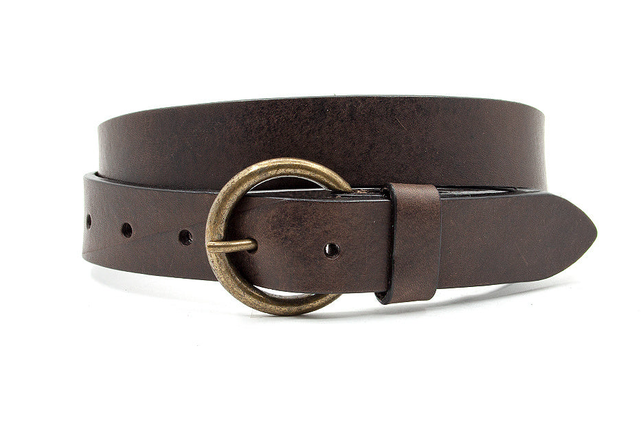 Leren kinderriem bruin nerf