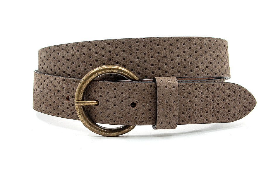 Leren kinderriem taupe