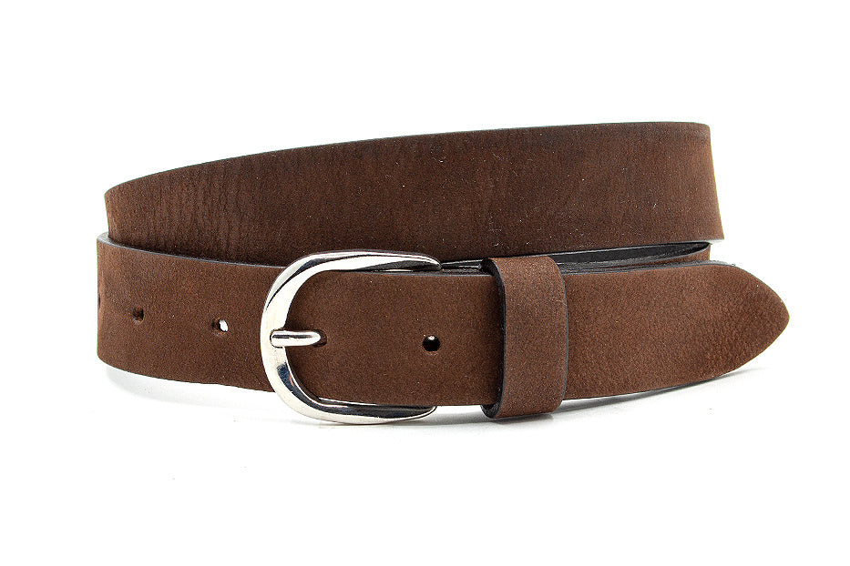 Leren kinderriem bruin nubuck