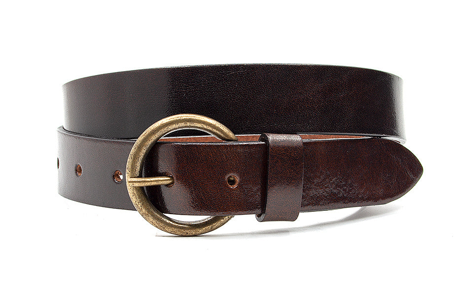 Leren kinderriem bruin glanzend