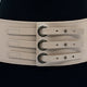 Brede heupriem beige met 3 sluitingen