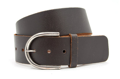 dames brede riem bruin leer 5.5 cm