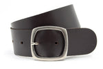 dames brede riem bruin leer 6 cm