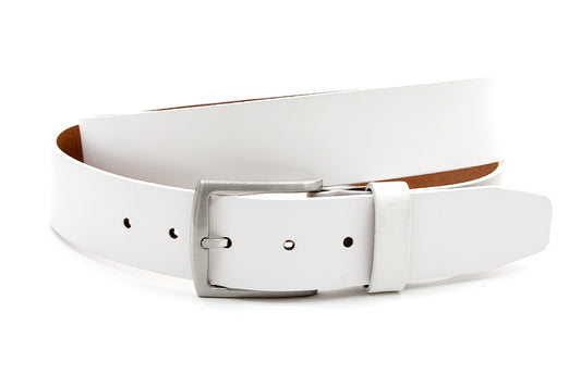 heren jeans riem wit leer 4 cm