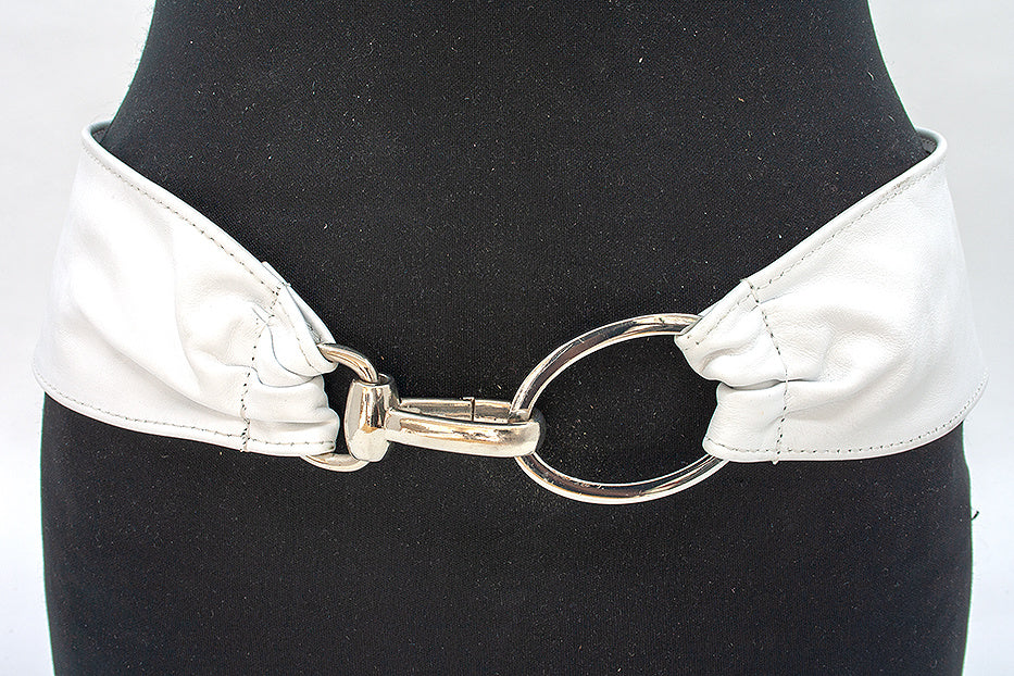 Nappa afhangceintuur wit