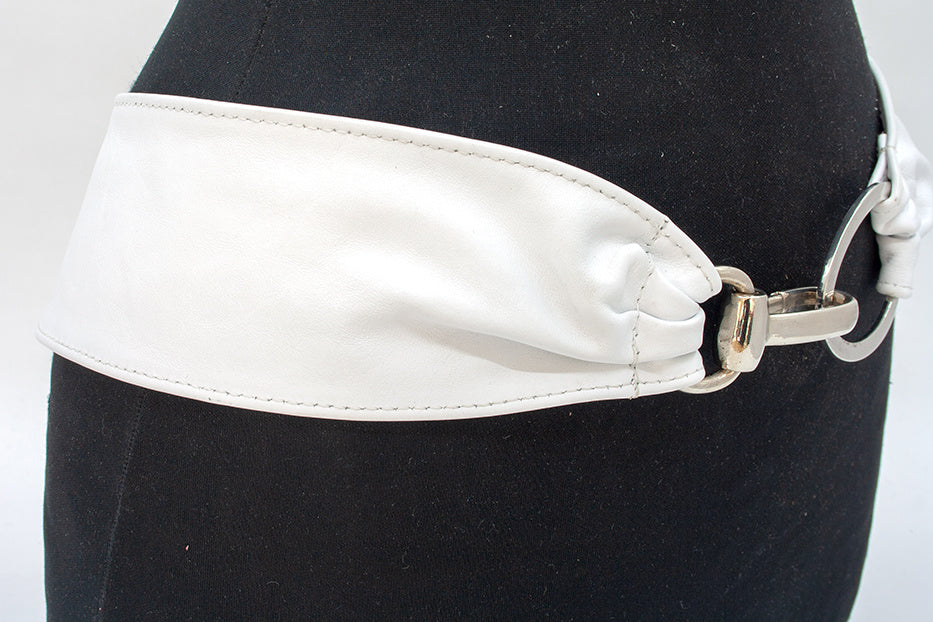 Nappa afhangceintuur wit