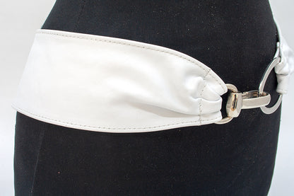 Nappa afhangceintuur wit