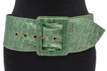 dames nappa riem groen nappa 10 cm