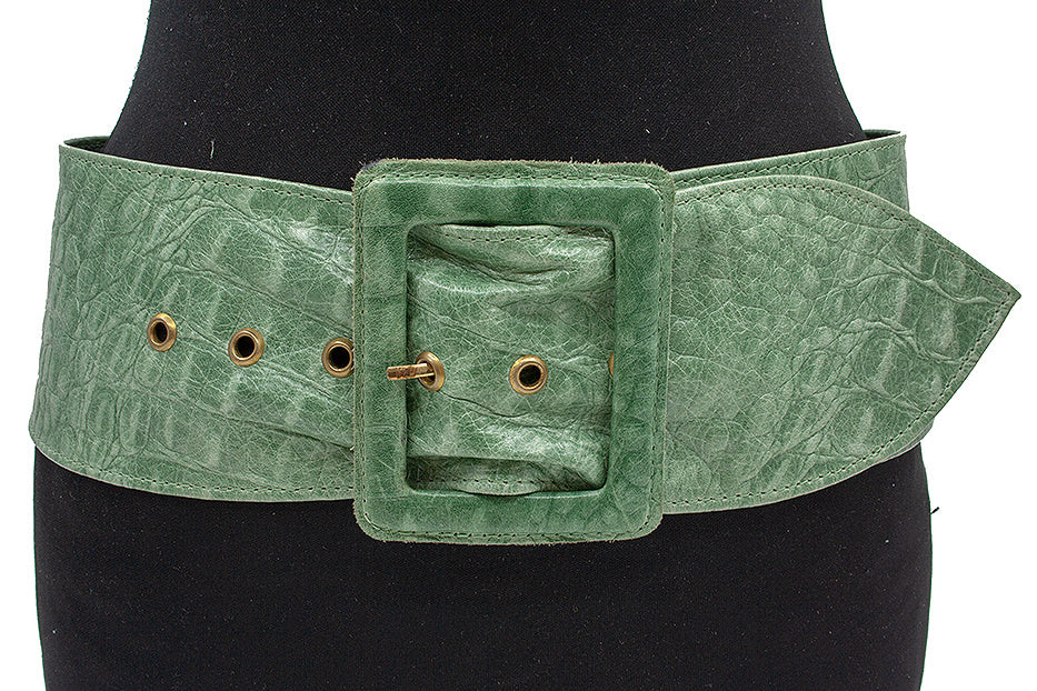 Dames taille/heupriem croco groen