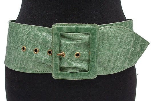 Dames taille/heupriem croco groen