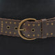 Dames riem bruin met bronzen nieten