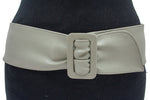 dames brede riem licht grijs nappa 8 cm