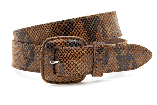 Dames riem bruin/zwart