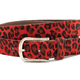 Rode dames riem leopard print