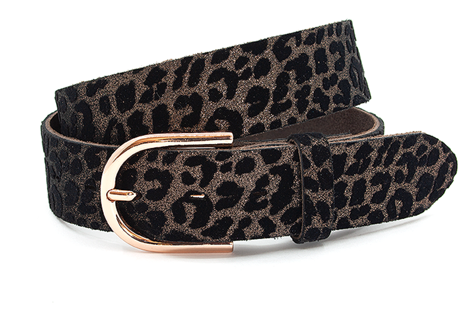 Dames riem zwart/rose