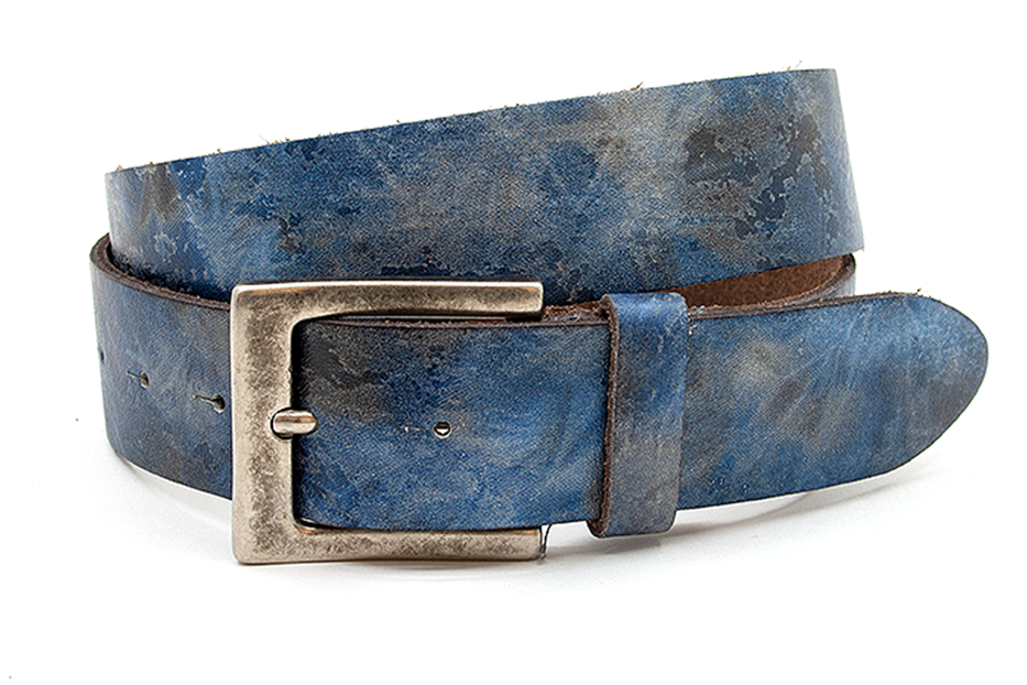 Dames riem blauw/grijs