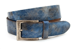 dames jeans riem blauw leer 4 cm