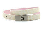 dames smalle riem beige leer 2 cm
